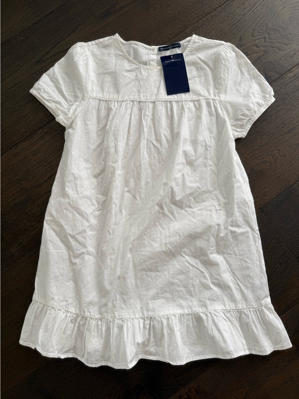 Brandy Melville White Ruffle Hem Dress - Classic Cotton, never worn